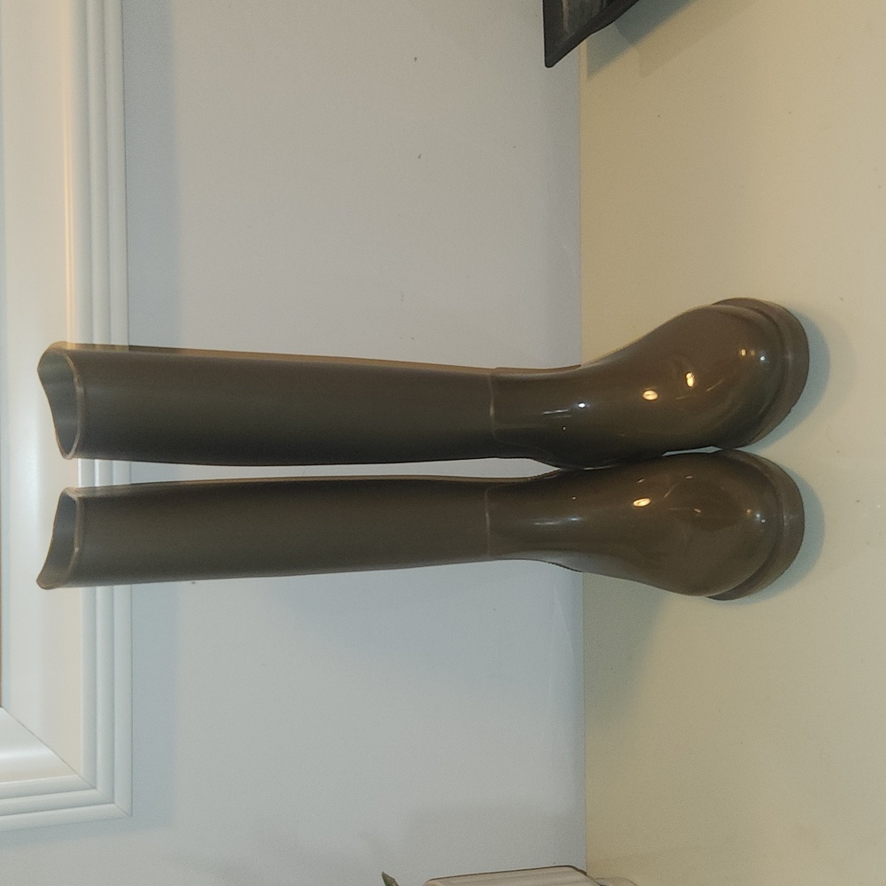 Sam Edelman Sydney Olive Green Glossy & Matte Tall Rain Boots Womens Size 7
